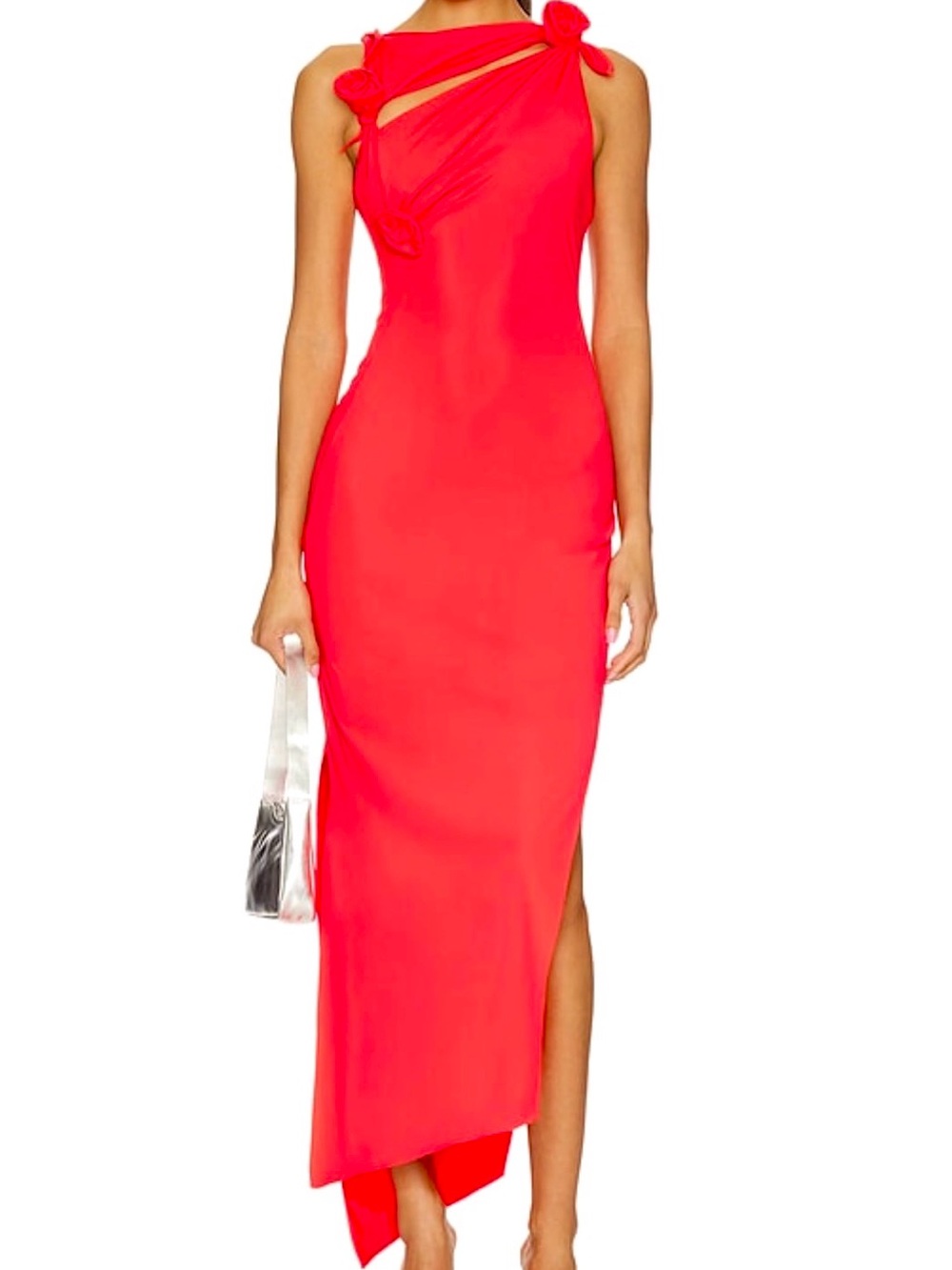 Coperni | Red Asymmetric Flower Dress | Size Small